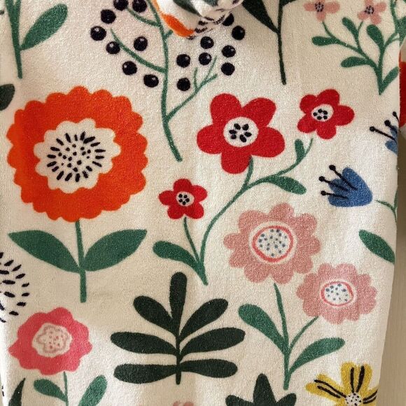 Mini Boden White Floral Swim Dress Cover Up Towelling Terry Hooded Girls SZ 3-4 - Picture 12 of 12